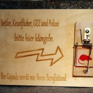 Türschild Mausefalle