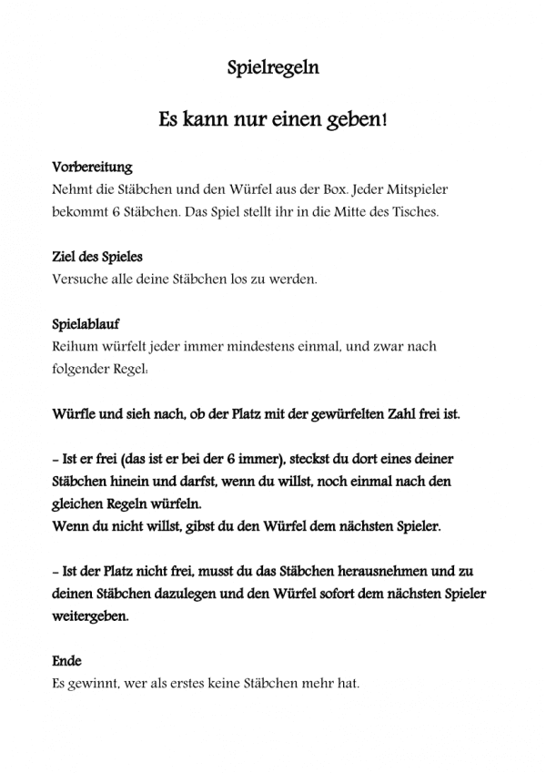Es kann nur einen geben! Das Spiel – Bild 5