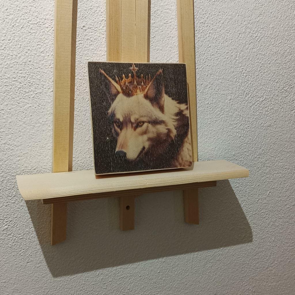 Holzdruckbild Wolf