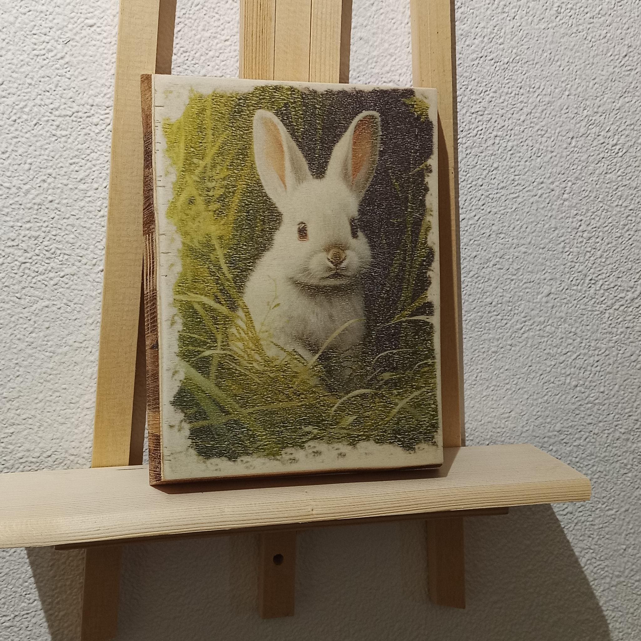 Holzdruck Hase