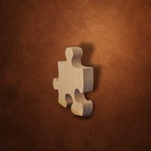 Puzzleteil aus Eiche mit Wunschgravur