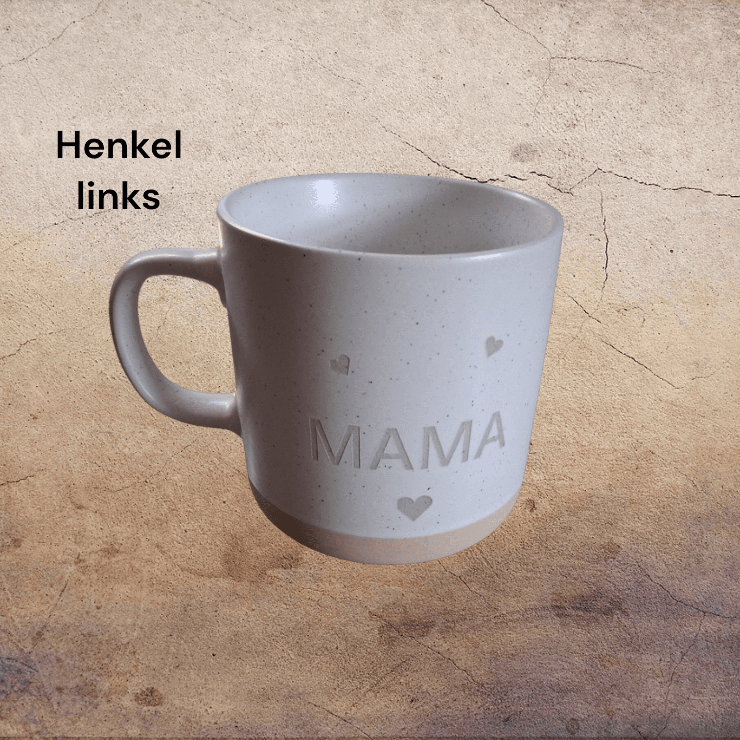 Keramiktasse mit Wunschgravur links